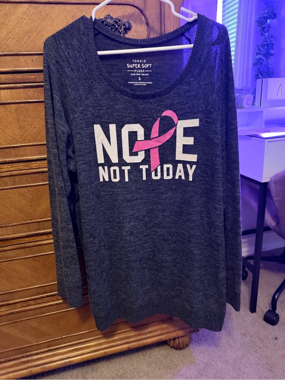 torrid F Cancer Gray Super Soft Plush Tee